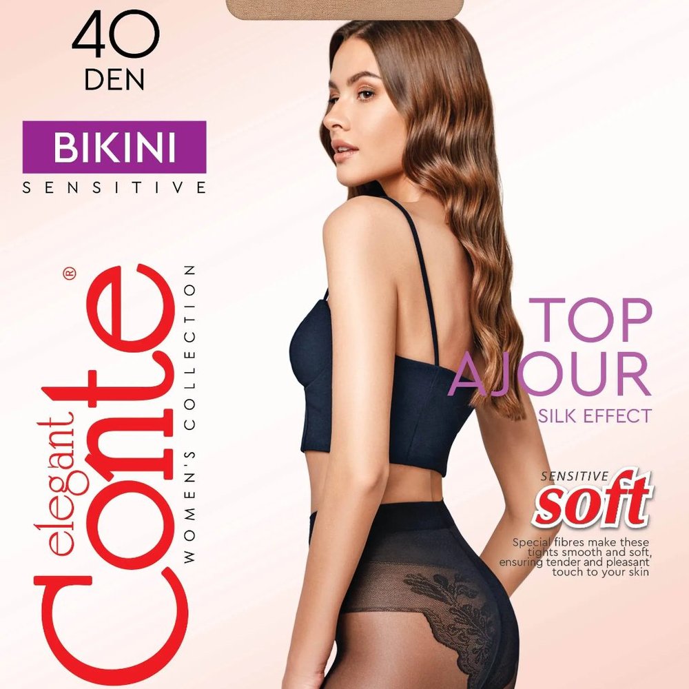 Conte Bikini Soft 40 Den - Classic Lace Panty Women's Tights